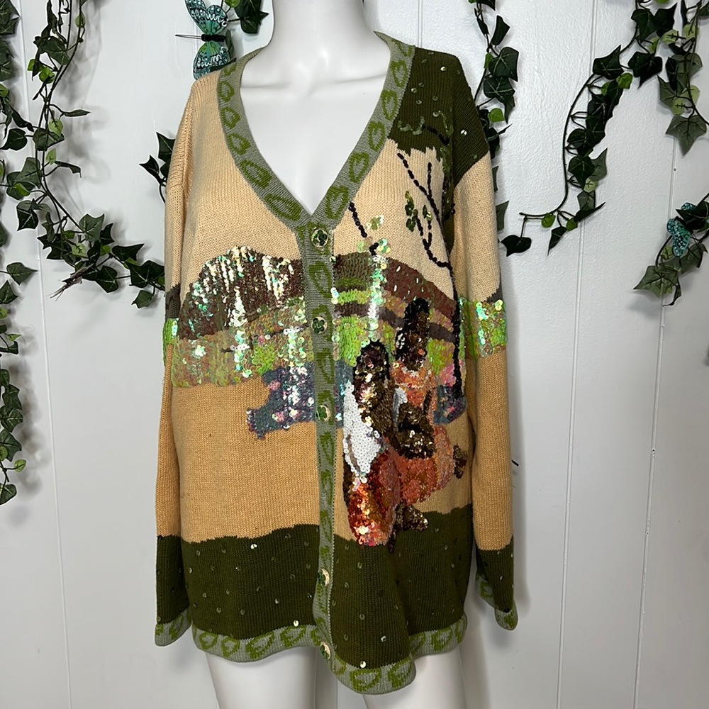 Storybook knits womens sequin sweater L